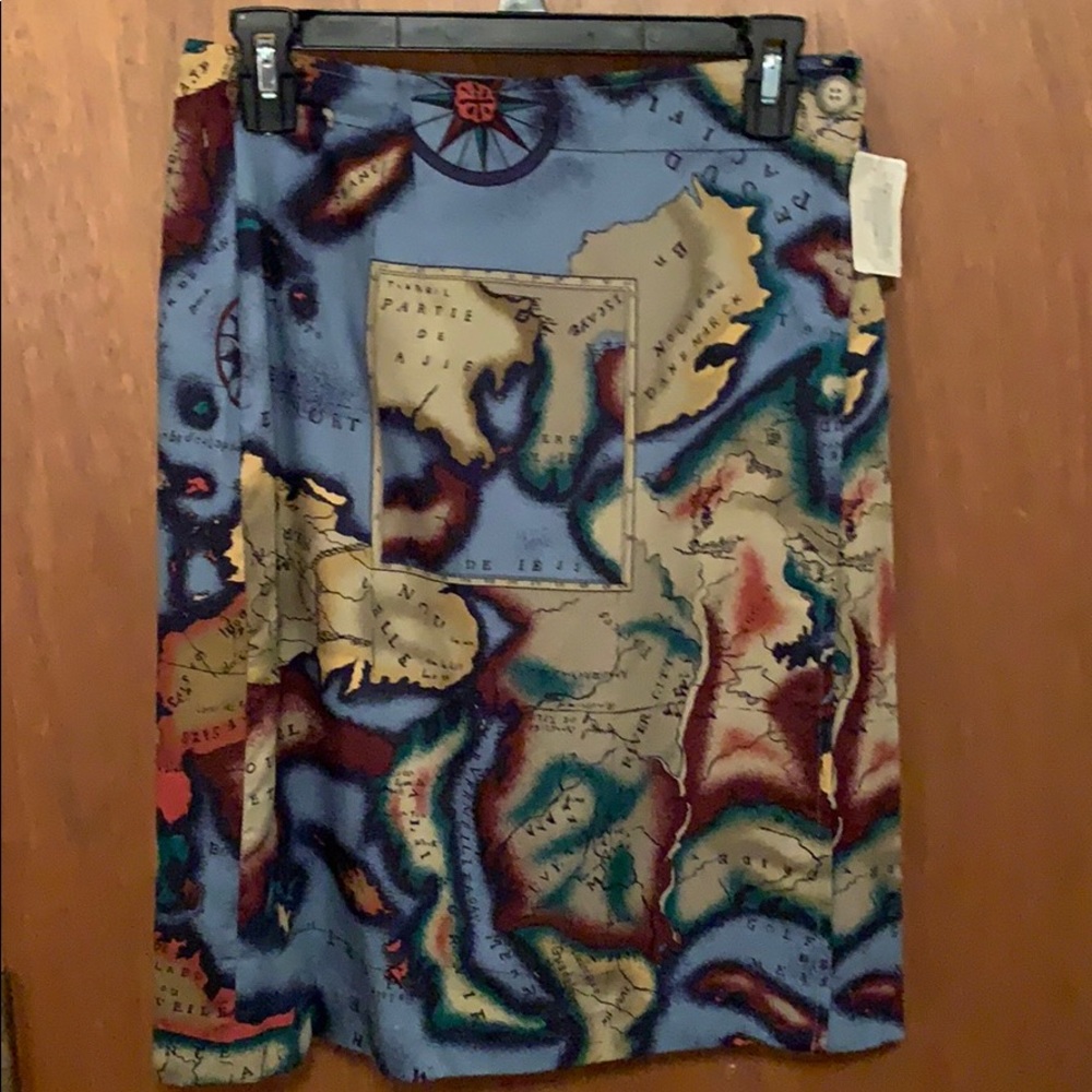 Vintage 80’s World Map Wrap Skirt 8